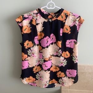 NWOT J. Crew printed drapey cap sleeve top